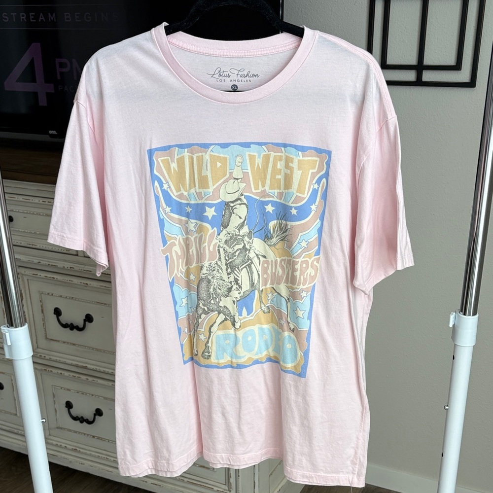 NWOT Pink Wild West Graphic Tee